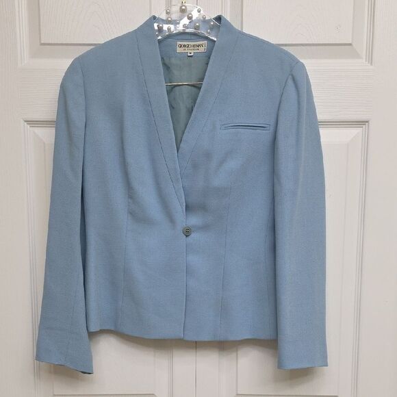 Giorgio Armani Vintage Women's Sky Blue Suit Jacket